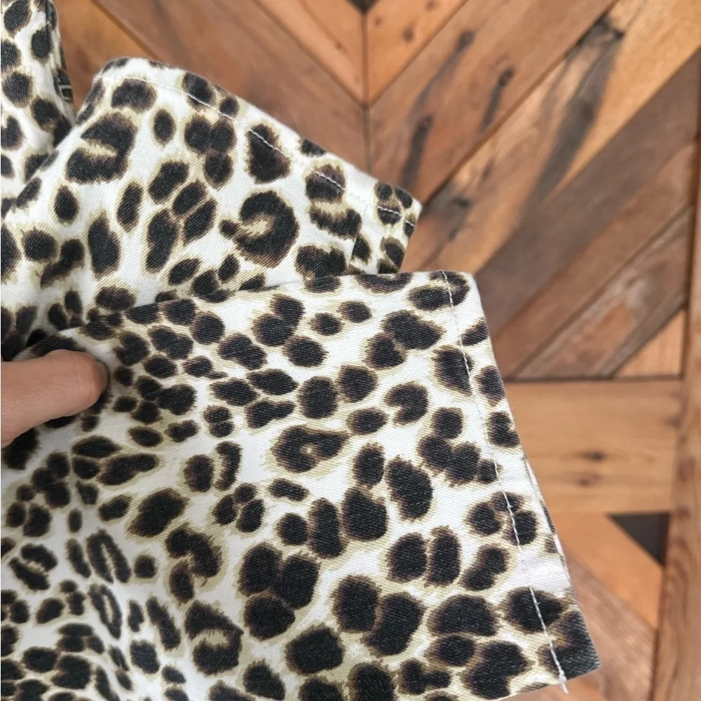FRAME Leopard Ali High Rise Cigarette Skinny Jeans, Size 28